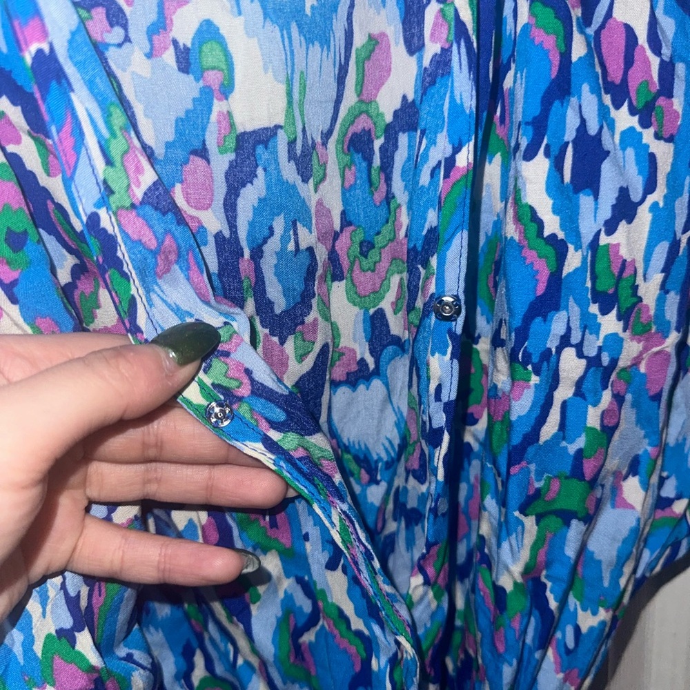 Vibrant Blue Patterned romper - Picture 4 of 5